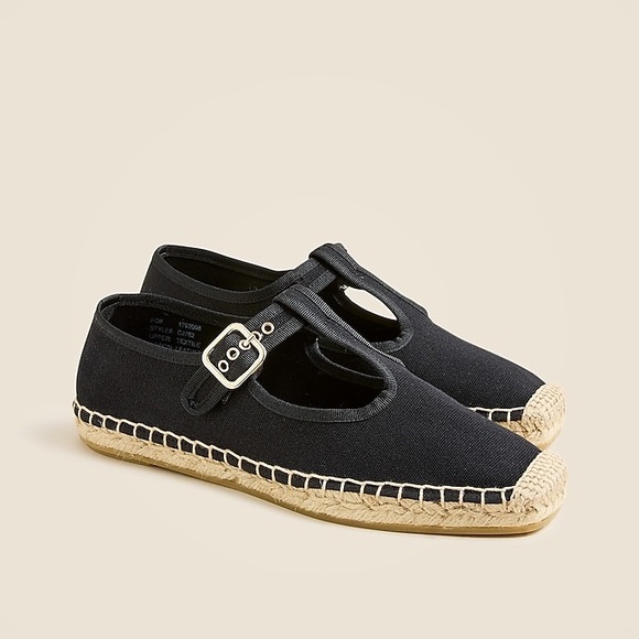 J. Crew Shoes - J Crew Made-in-Spain T-strap espadrille flats in canvas CJ762